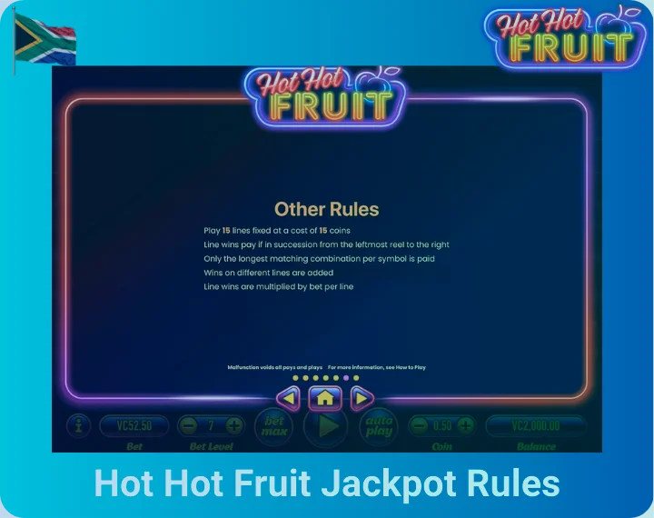 Hot Hot Fruit Jackpot Rules